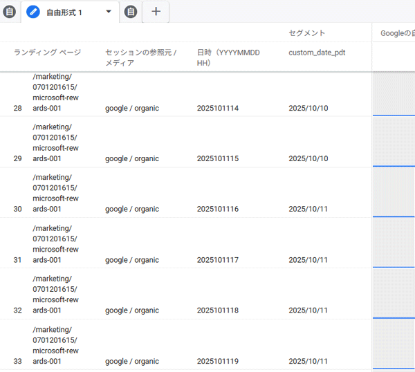 図22.図20のランディングページに関係する各データを確認.