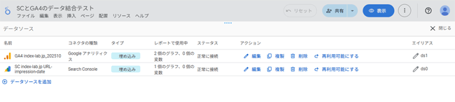 図6．追加したデータソース．